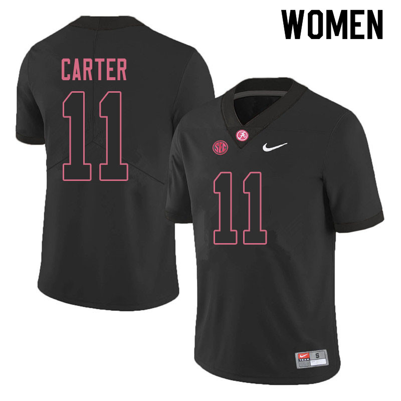 Women #11 Scooby Carter Alabama Crimson Tide College Football Jerseys Sale-Blackout